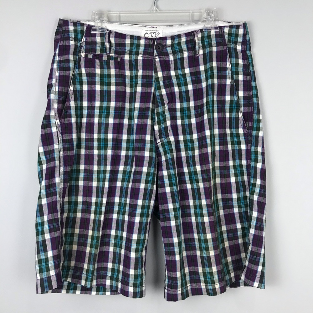 OTB Purple Plaid Shorts Sz 36